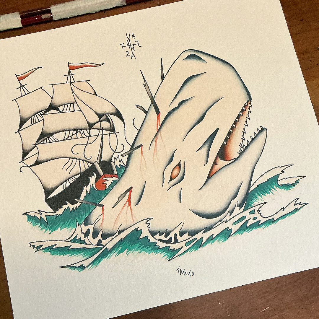 nico-tatuto-trillaud-leviathan-mastodon-tattoo-flash-tatoueur-bordeaux-tatouage-oldschool-traditional-whale-cachalot-sea-monster-real-painting-2024