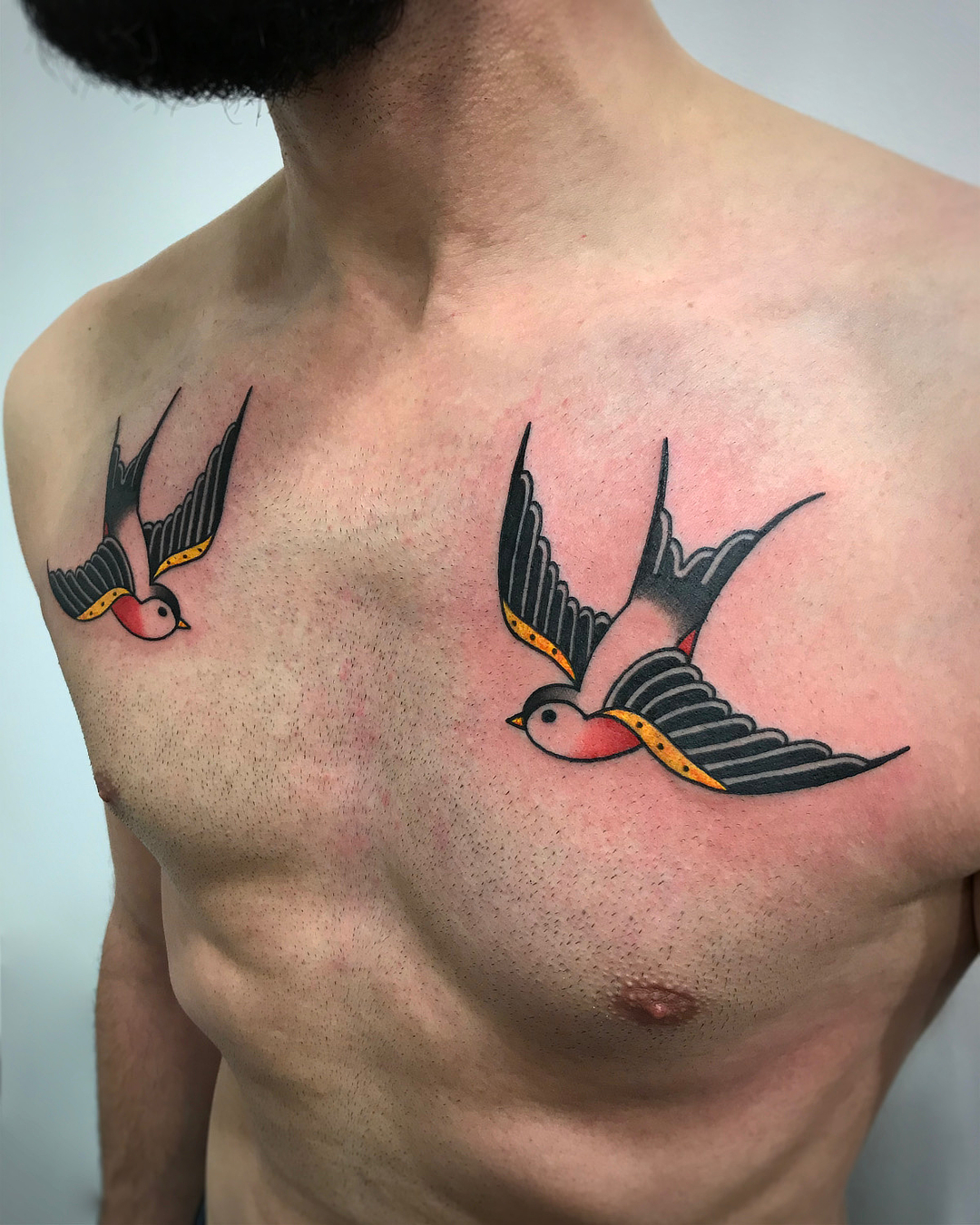 nico-tatuto-tatoueur-old-school-traditionnel-bordeaux-talence-swallow-hirondelles-poitrine-chest